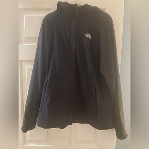 The north face black zip up jacket with hoodie size XL